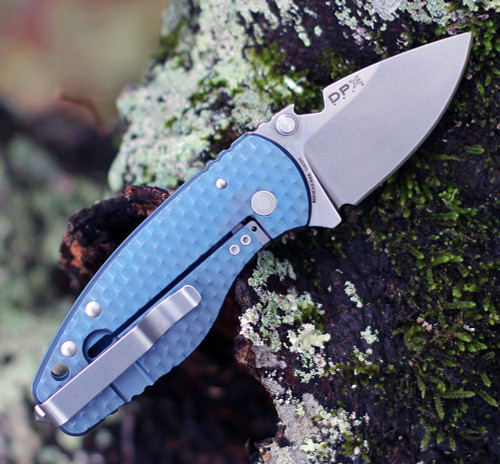 DPx Gear H.E.A.T/F 3D Ti Blue DPHTF019, 2.24" Stonewash M390 Blade, Blue 3D Titanium Handle