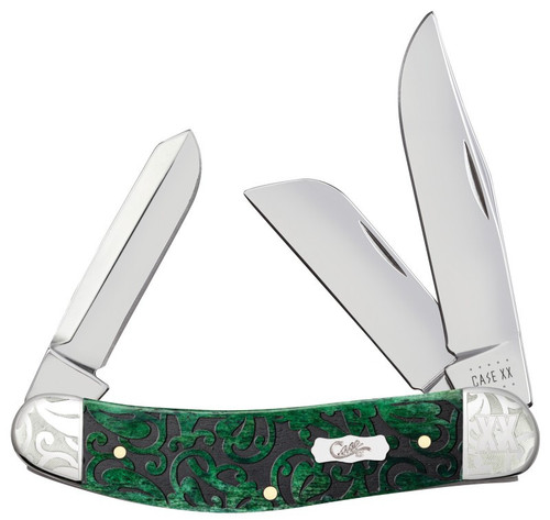 Case Sowbelly 60327 Heartleaf Embellished Smooth Bermuda Green Bone Handle (TB6339 SS)