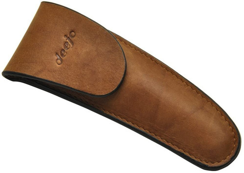 Deejo Knives Brown Leather Belt Sheath for 37g Linerlock