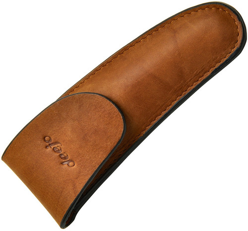 Deejo Knives Brown Leather Belt Sheath for 37g Linerlock