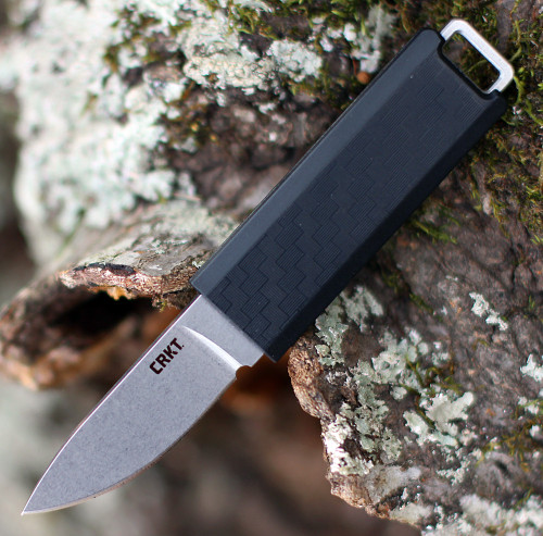 CRKT 2425 Scribe fixed blade pen knife with stonewashed drop point blade.