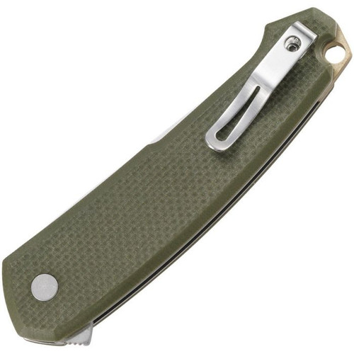 CRKT Tueto A/O (CR5325) 3.28" 1.4116 Satin Drop Point Plain Blade, OD Green G-10 Handle