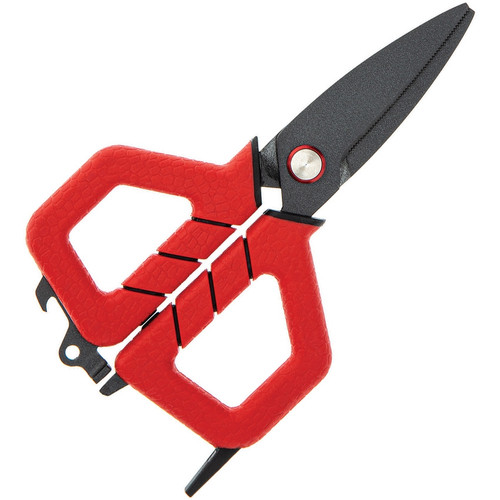 Bubba Blade Small Fishing Shears, 1099913, 6" Overall, Red TPR Handles