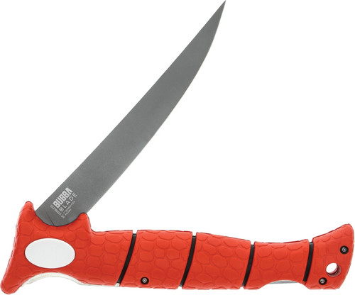 Bubba Blade 7" Tapered Flex Folding Knife, 1112554, Red TPR Handles