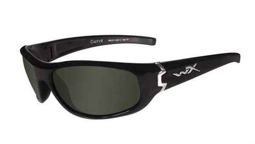 Wiley X Curve Polarized Green Lens Gloss Black Frame