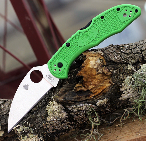 Spyderco Salt 2 C88FPWCGR2, 3.00" Satin Warncliffe  LC200N Plain Blade, Green FRN Handle