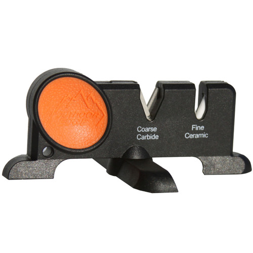 Outdoor Edge, Edge-X Sharpener SX-100, Two-Stage Knife Sharpener w/Pivoting X-Base, Coarse Carbide & Fine Ceramic