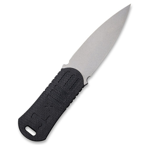 WE Knife Co. Oss Dagger Neck Knife, 2017D, 2.22" CPM-20CV Stonewashed Dagger, Black G-10 Handle