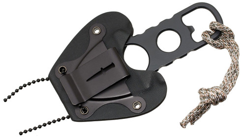 Camillus Heater Boot / Neck Knife 19238, 2" 440 Stainless Blade, Black Molded Plastic Sheath