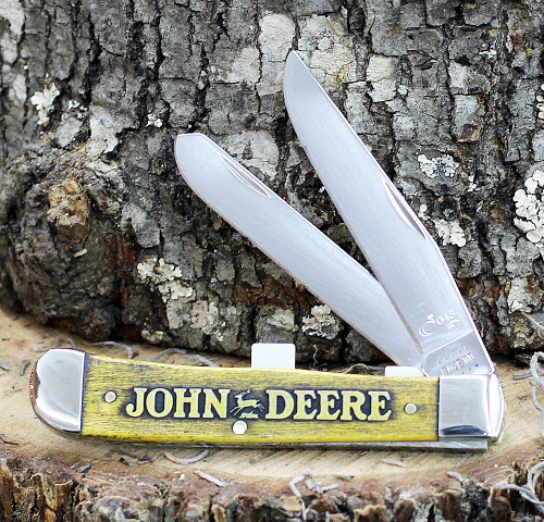 Case Trapper 15770 John Deere Natural Bone Handle Gift Set (6254 SS)