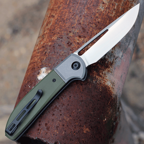 CIVIVI Trailblazer XL Folding Knife (C2101A)- 3.46" Satin D2 Drop Point Blade, OD Green G-10 Handles