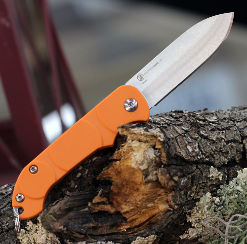 Ontario Knife Co. Traveler 8901, 2.25" Stainless Steel Satin Plain Blade, Orange Plastic Handle