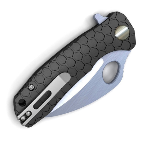 Honey Badger Knives Small Claw Flipper HB1141, 2.75" 8Cr13Mov Claw Plain Blade, Black FRN Handle