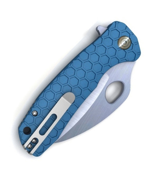 Honey Badger Knives Large Claw Flipper HB1137, 3.38" 8Cr13Mov Claw Plain Blade, Blue FRN Handle