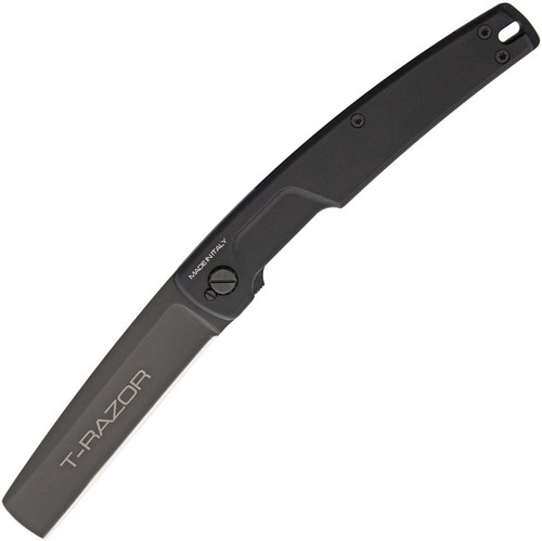 Extrema Ratio T-Razor Black, 3.75" N690 Black  Cleaver Blade, Black Aluminum Handle