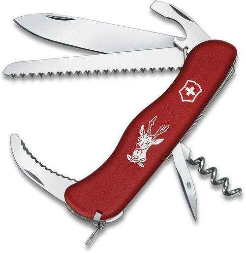 Victorinox Swiss Army Hunter 0.8573 Large Pocket Knife w/12 Functions, Red