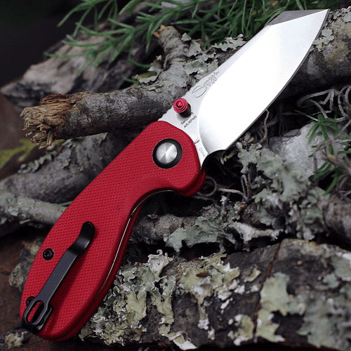 CJRB Swaggs Maileah J1918-REF, 2.39" AR-RPM9 Powder Steel Plain Blade, Red G-10 Handle