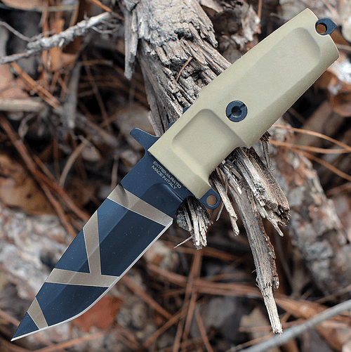 Extrema Ratio Col Moschin Compact Knife, 4.3" N690 Desert Warfare Plain Blade, Tan Forprene Handle
