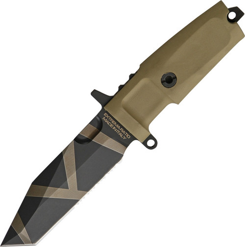 Extrema Ratio Fulcrum C Fixed Blade, 4.2" N690 Desert Warfare Partially Serrated Blade, Tan Forprene Handle