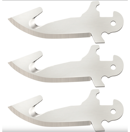 Cold Steel Click N Cut 3.5" 420J2 Steel Gut Hook Replacement Blades 3 Pack, CS-40AP3E
