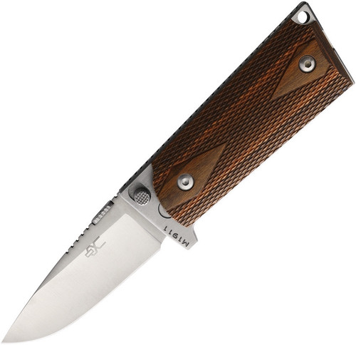 Ultimate Equipment M1911 Compact Hammerhead UECTW, 3.2" 440C Stainless Steel Satin Blade, Brown Checkered Walnut Handle