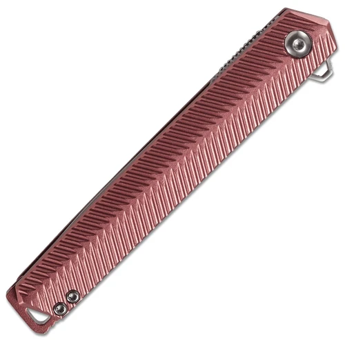 Ken Onion designed CRKT Stylus showing textured red aluminum handle.