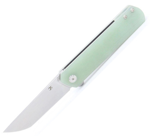 Kansept Knives Foosa (KT2020T4) 3.06" 154CM Stonewashed Tanto Plain Blade, Jade G-10 Handle
