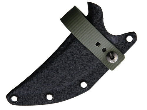 Bastinelli Creations Chopper Fixed Blade BAS233, 3.5" M390 Black PVD Plain Blade, Black G-10 Handle, Black Kydex Sheath