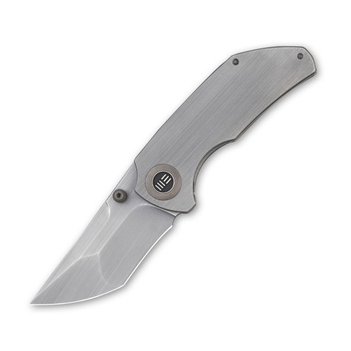 WE Knife Co. Thug 2103B, 2.69" CPM-20CV Gray Hand Rubbed Compound Tanto Blade, Gray Titanium Handle