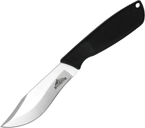 Ontario Knife Co. Hunt Plus Recurve 9720, 4.87" 420 Stainless Steel Satin Plain Blade, Black Synthetic Rubber Handle