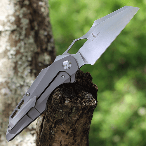 Kansept Knives Genesis (K1010A1) 3.62" CPM-S35VN Satin Wharncliffe Plain Blade, Titanium Handle