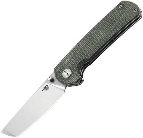 Bestech Knives Sledgehammer BTKG31B1, 3" D2 Satin Plain Blade, Green Micarta Handle