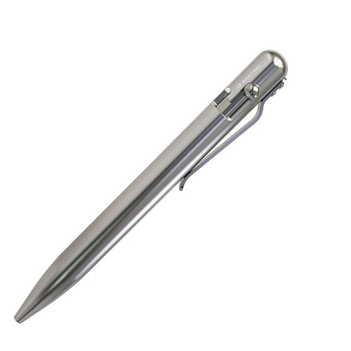 Bastion Bolt Action Pen BSTN223, 5.25" Metal Stainless Steel Body w/ Black Ink