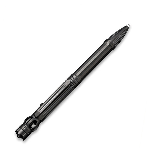 WE Knife Co. Baculus Pen TP-07A, Black Titanium Body, Fidget Spinner and Glass Breaker Tip - Black Ink - (Pre-Order)