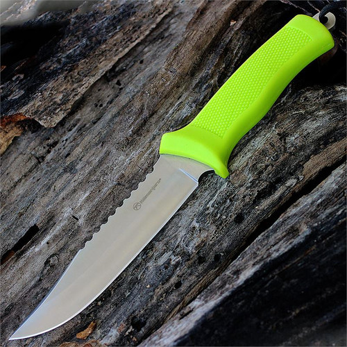 Kilimanjaro, 910044, Talbot 11 in. Fixed Blade with Lime Green Rubberized Handle