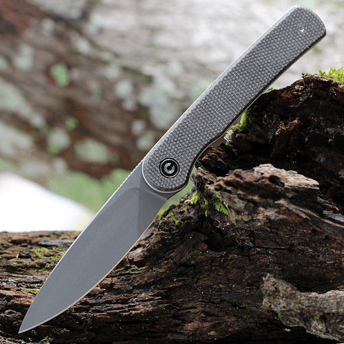 CIVIVI Stylum Folding Knife (20010B-C)- 2.96" Stonewashed 10Cr15CoMoV Drop Point Blade, Dark Green Micarta Handles