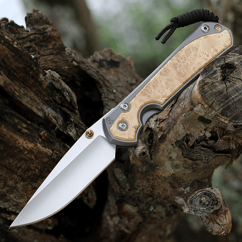 Chris Reeve Large Sebenza 31 Box Elder Burl Inlay L31-1108