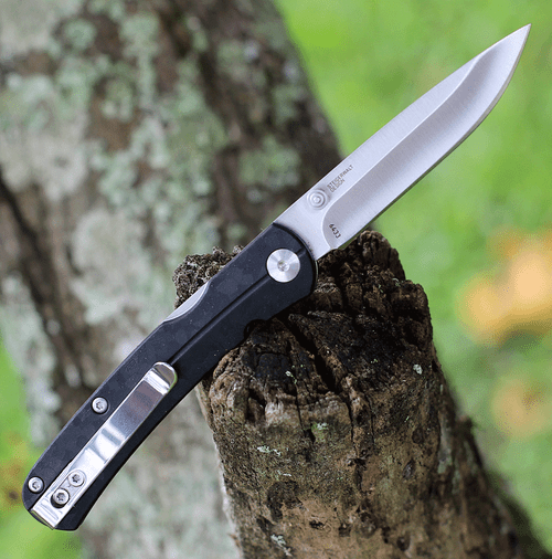 CRKT Kith (CR6433) 2.95" 8Cr13MoV Satin Drop Point Plain Blade, Black Glass Reinforced Nylon Handle