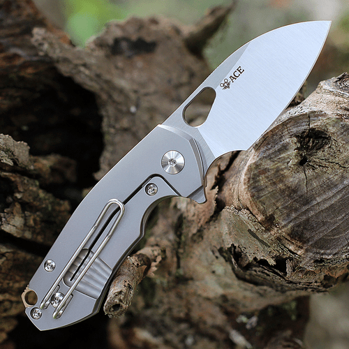 GiantMouse ACE Riv Flipper Elmax Stonewashed Titanium Handle