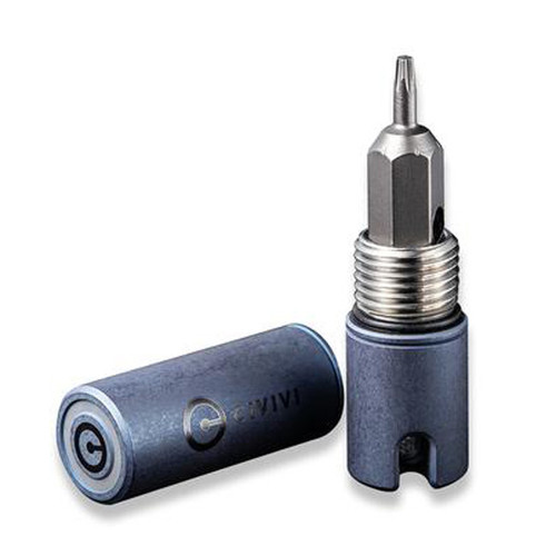 CIVIVI Key Bit Torx Screwdriver Tool (C20048-3)- 1.69" Blue Titanium Body, T6/T8 Keyring