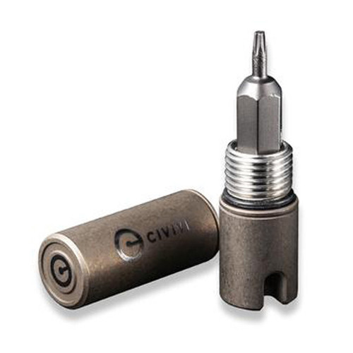CIVIVI Key Bit Torx Screwdriver Tool (C20048-2)- 1.69" Bronze Titanium Body, T6/T8 Keyring