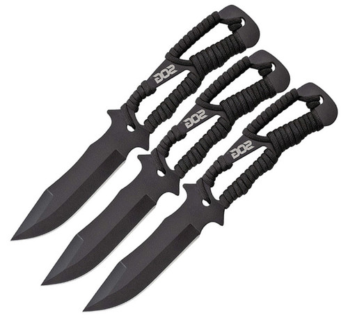 SOG Set of 3 Throwing Knives Black GRN (4.4" 420 SS) F041TN-CP