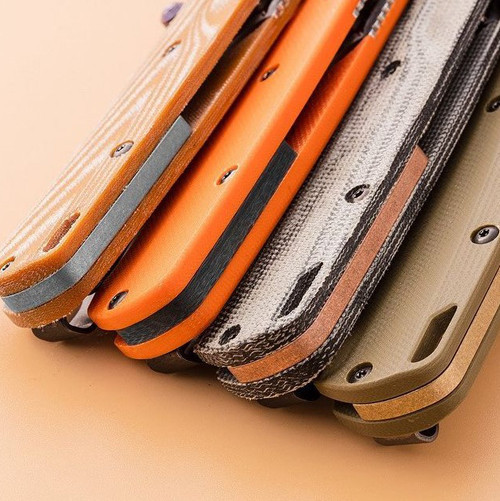 Flytanium Crossfade Green Linen Micarta Scales - for Benchmade MINI Bugout