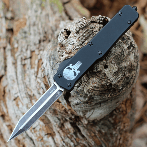 Templar Premium Lightweight Slim OTF -Alum. Blk Fallen (3.25" D2 Blk Dagger) MA-FL-12-1
