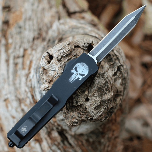 Templar Premium Lightweight Slim OTF -Alum. Blk Fallen (3.25" D2 Blk Dagger) MA-FL-12-1