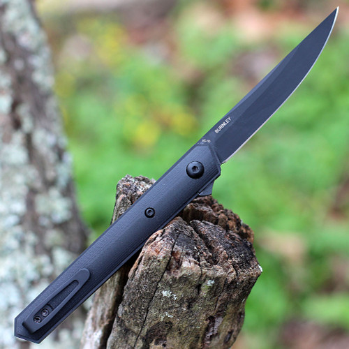 Boker Plus Kwaiken Air MINI (01BO329) 3.07" VG-10 Black Trailing Point Plain Blade, Black G-10 Handles