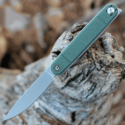 CIVIVI Crit Multi-Tool (C20014F-3)- 3.18" Stonewashed Nitro-V Drop Point Blade, Green Micarta Handle