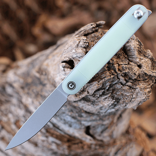 CIVIVI Crit Multi-Tool (C20014F-2)- 3.18" Stonewashed Nitro-V Drop Point Blade, Jade G-10 Handle