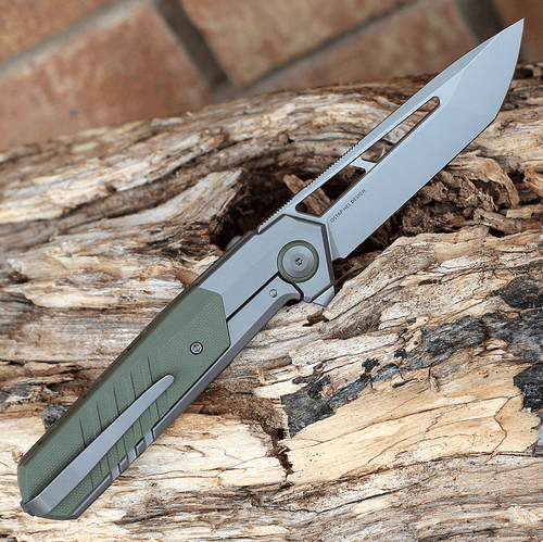 WE Knife Arsenal - Gray Ti / OD Green G10 (3.5" CPM 20CV SW) WE20073-1