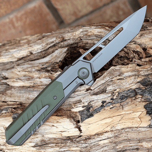 WE Knife Arsenal - Gray Ti / OD Green G10 (3.5" CPM 20CV SW) WE20073-1